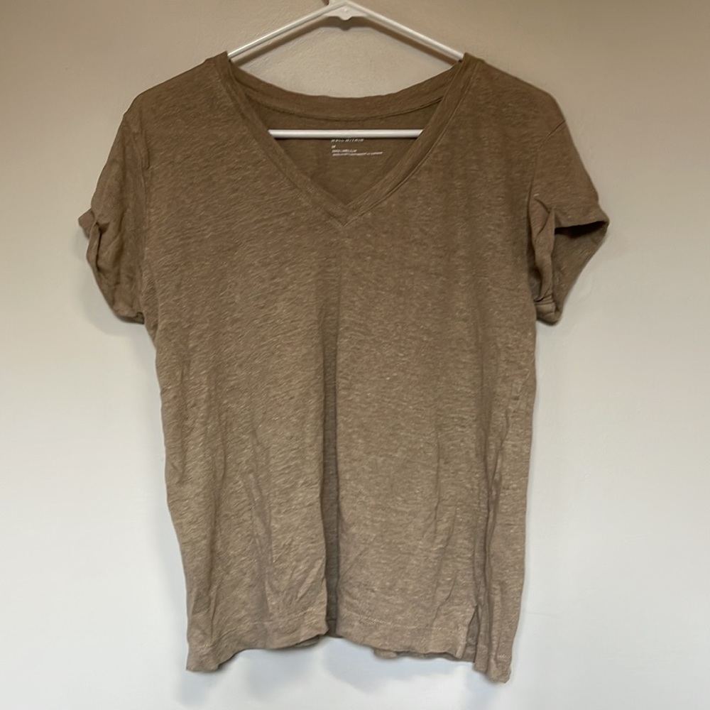 Haven women’s tan linen top medium
